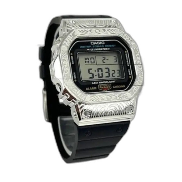 Montre CasiOak Custom – Silver Black Pattern - Mod G-Shock DW5600