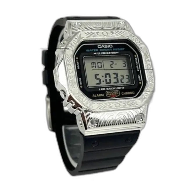 Montre CasiOak Custom – Silver Black Pattern - Mod G-Shock DW5600