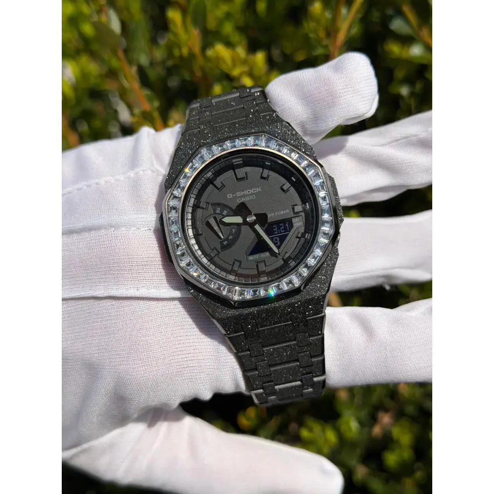 Montre CasiOak Custom – Full Black Frosted Diamond