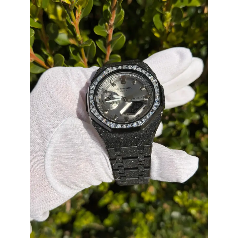 Montre CasiOak Custom – Black Silver Frosted Diamond