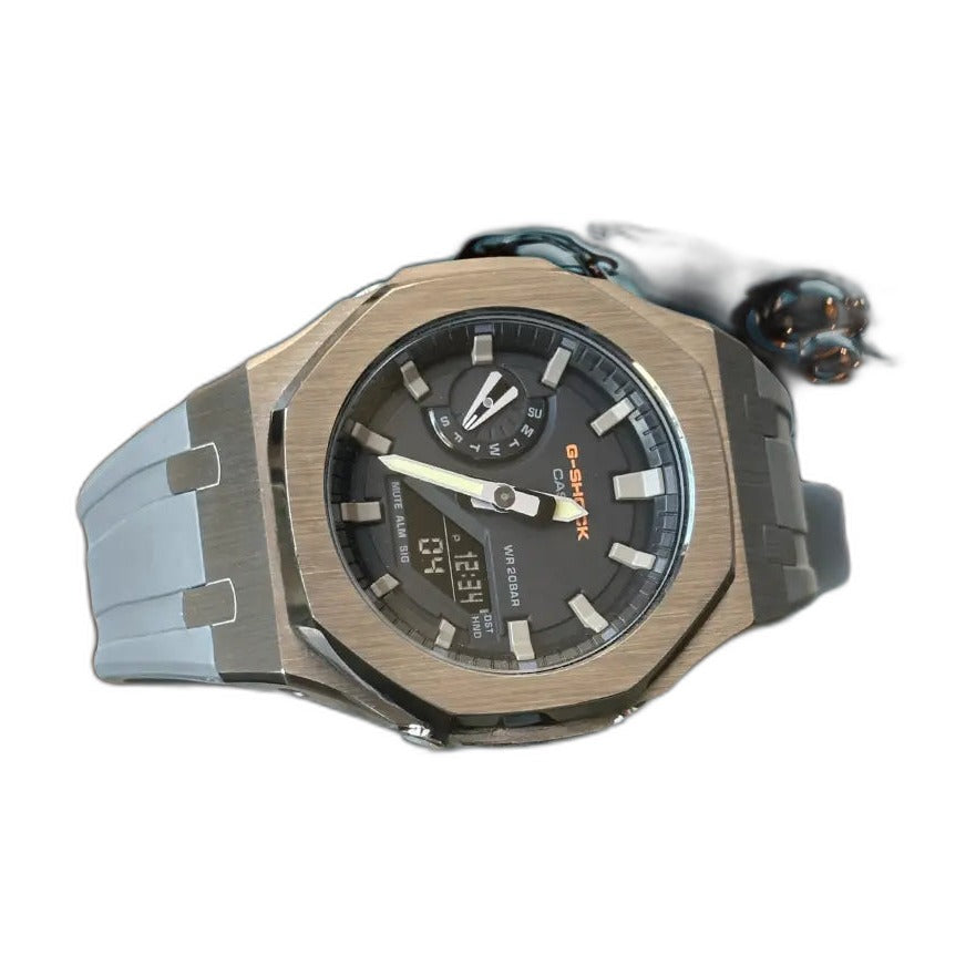 Montre CasiOak Custom Nardo Grey – mod G-Shock GA-2100, vue 3