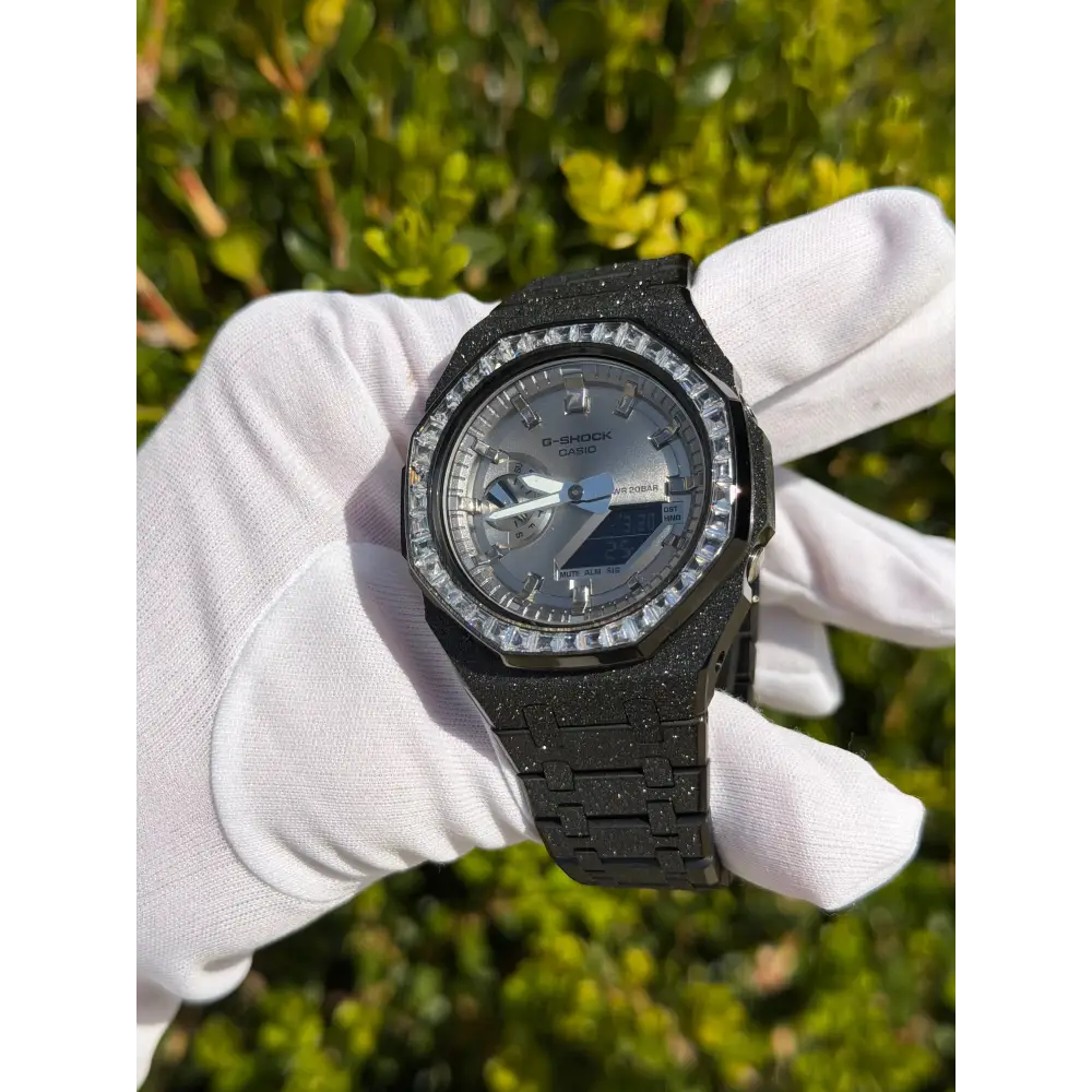 Montre CasiOak Custom – Black Silver Frosted Diamond