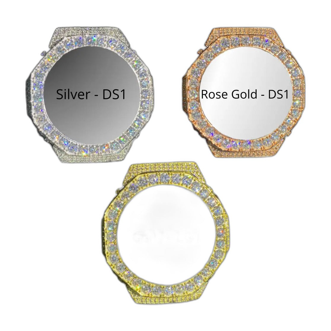 Montre CasiOak Custom Moissanite 925 Silver IcedOut Orange Dial - Luxury Mod GA2100 – mod G-Shock GA-2100, vue 6 — fond blanc