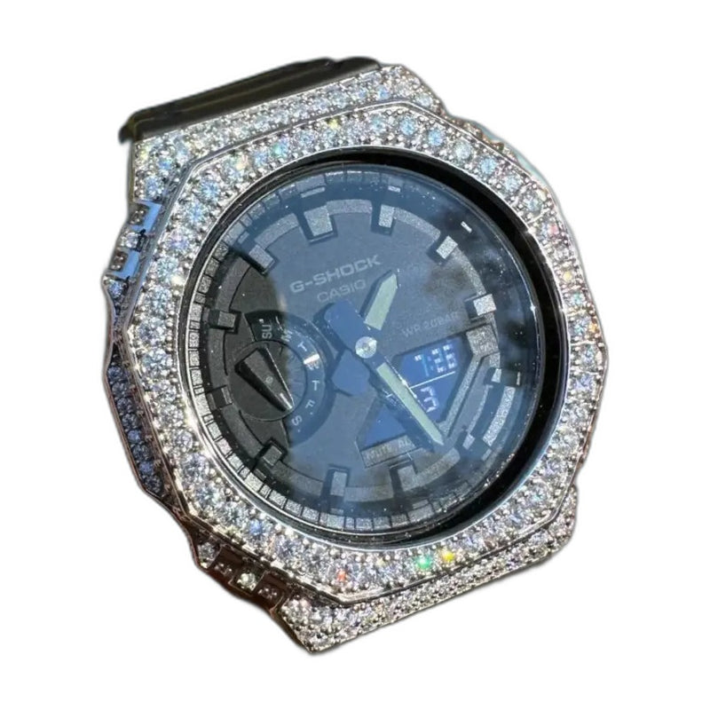 Montre G-Shock Custom Hip Hop – Moissanite 925 Silver IcedOut - Luxury Mod GA2100