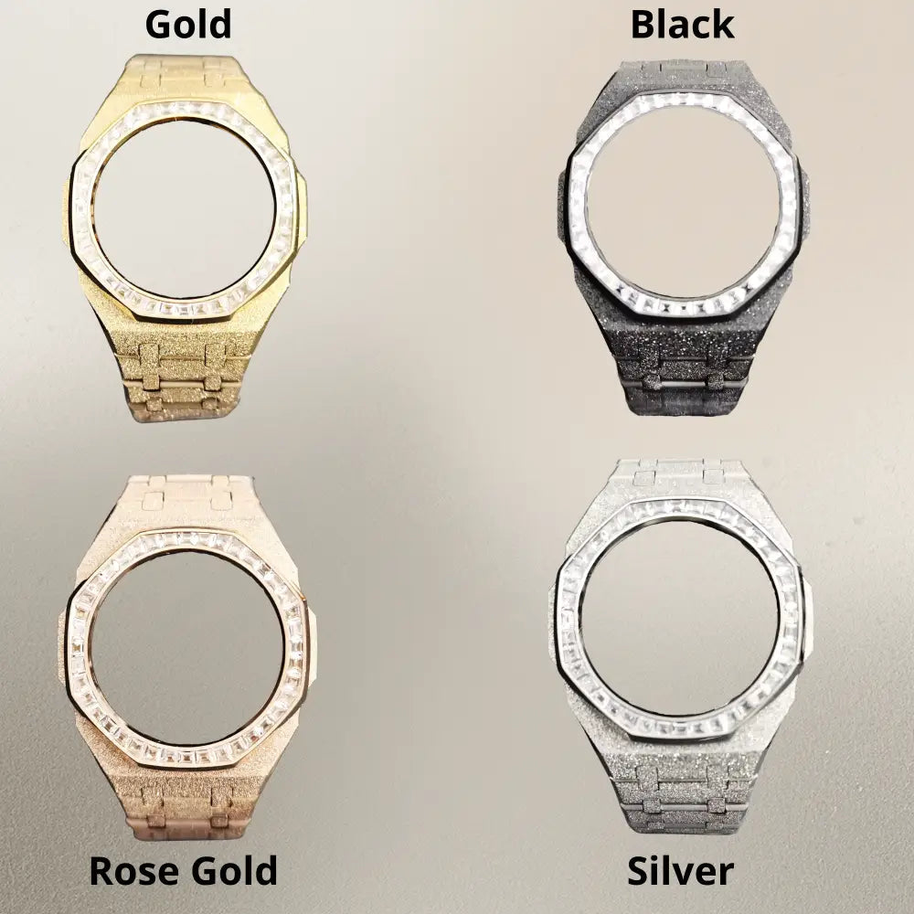 Montre CasiOak Custom – Black Silver Frosted Diamond