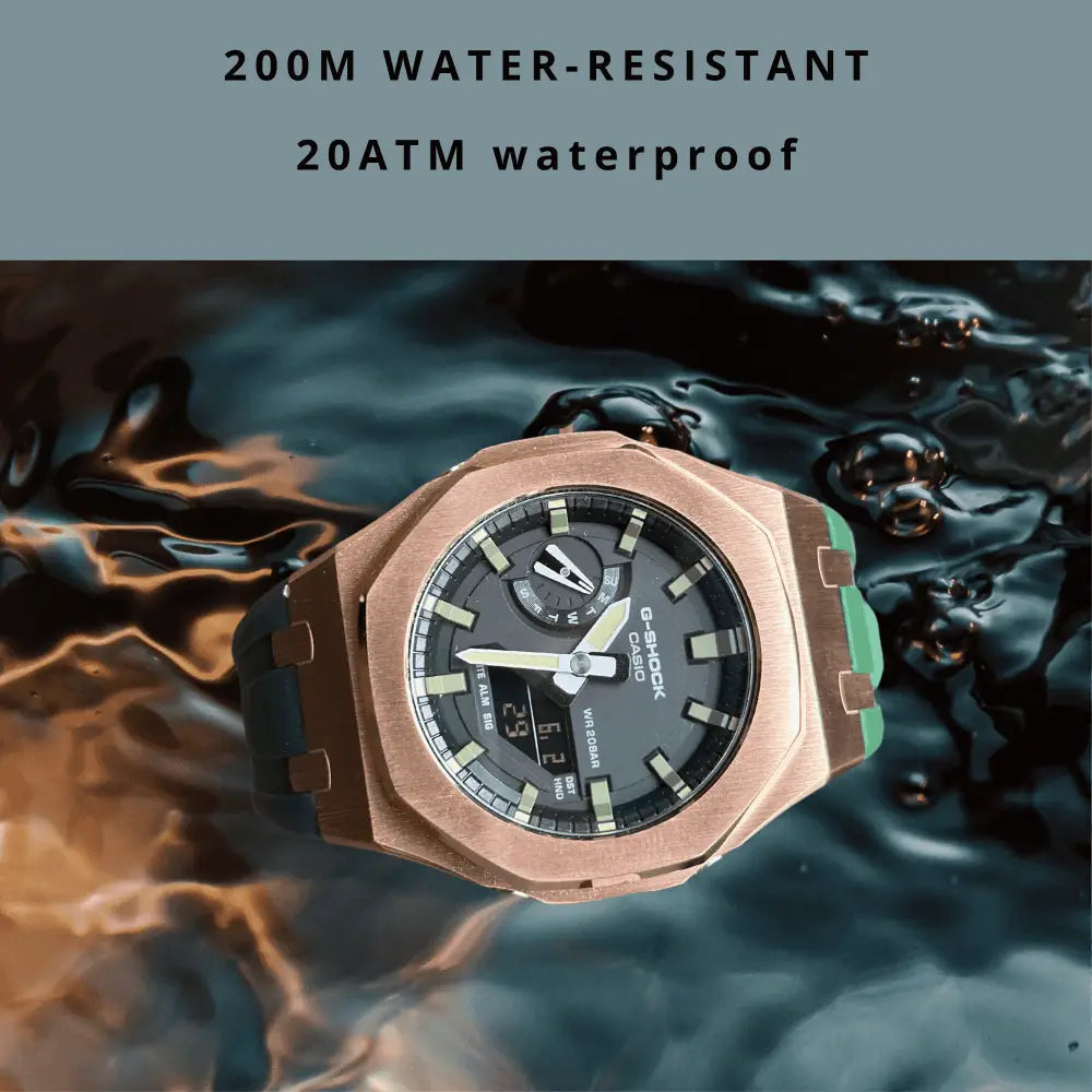 Montre CasiOak Custom – Green Rose Gold