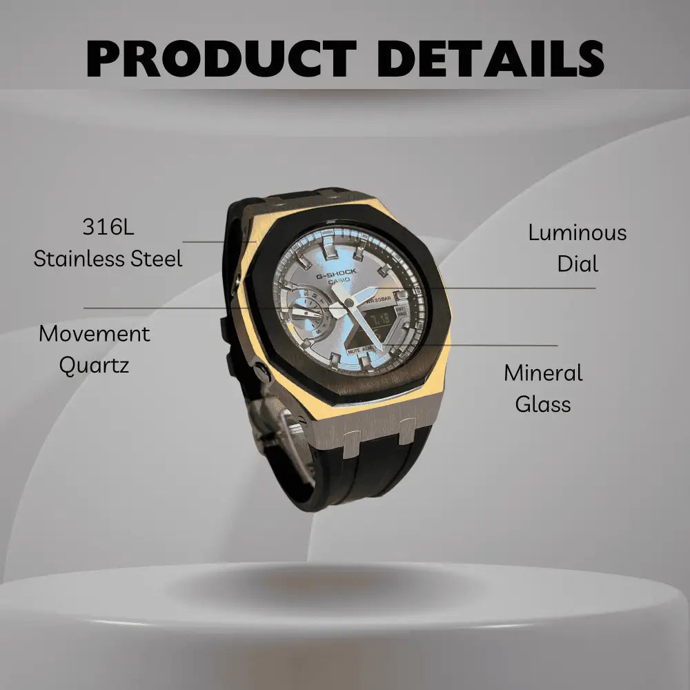 Montre CasiOak Custom – Black Grey Rose Gold