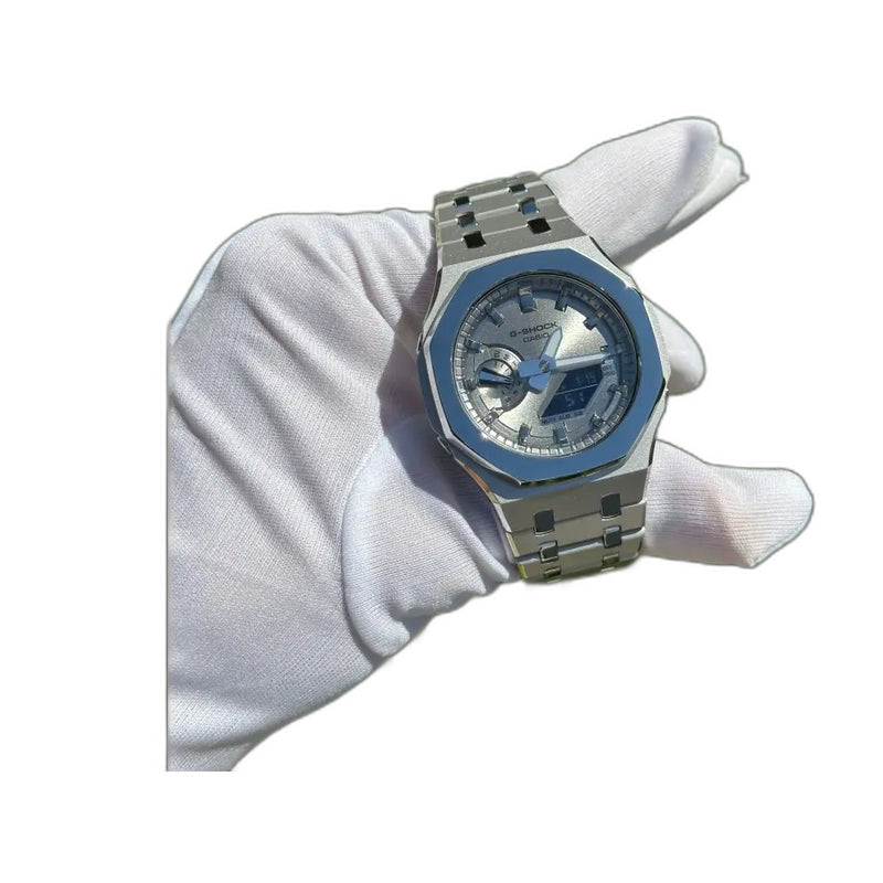 Montre CasiOak Custom – Full Silver Mirror Polish