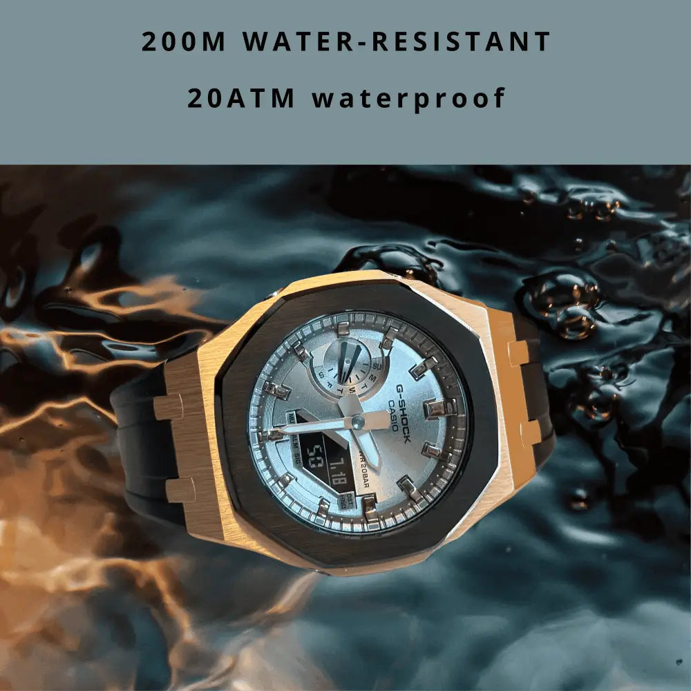 Montre CasiOak Custom – Black Grey Rose Gold