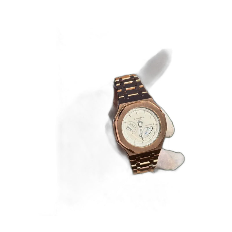 Montre CasiOak Custom – Full Rose Gold White