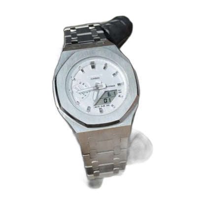 Montre CasiOak Custom Metal Silver – mod G-Shock GA-2100, vue 3