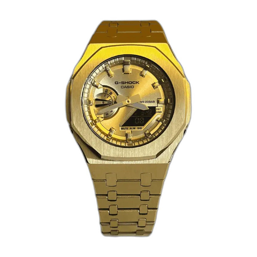 Montre CasiOak Custom Full Gold – mod G-Shock GA-2100, vue 1