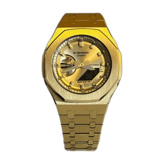 Montre CasiOak Custom Full Gold – mod G-Shock GA-2100, vue 1