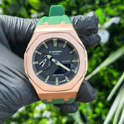Montre CasiOak Custom – Green Rose Gold