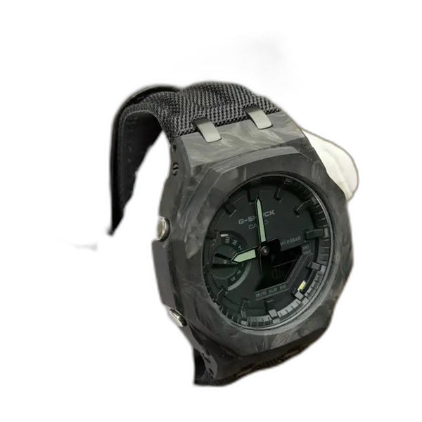 Montre CasiOak Custom – Full Black Carbon Fiber