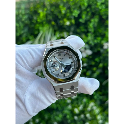 Montre CasiOak Custom – Full Silver Mirror Polish