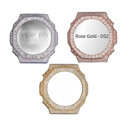 Montre CasiOak Custom Moissanite 925 Full Silver IcedOut - Luxury Mod GA2100 – mod G-Shock GA-2100, vue 8 — fond blanc