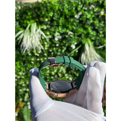 Montre CasiOak Custom Rose Gold Green Edition Bluetooth – mod G-Shock GAB-2100, vue 2