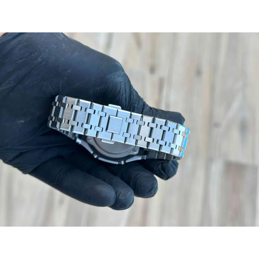 Montre CasiOak Custom Silver Blue – mod G-Shock GA-2100, vue 2