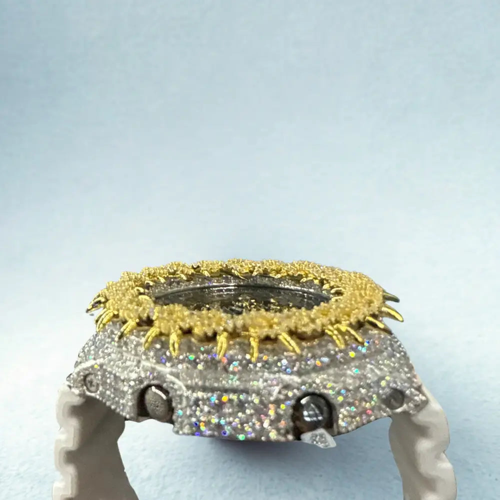 Montre CasiOak Custom Moissanite 925 Silver IcedOut Thorn Black Silver/Gold - Luxury Mod GA2100 – mod G-Shock GA-2100, vue 2