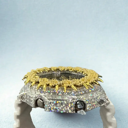 Montre CasiOak Custom Moissanite 925 Silver IcedOut Thorn Black Silver/Gold - Luxury Mod GA2100 – mod G-Shock GA-2100, vue 2