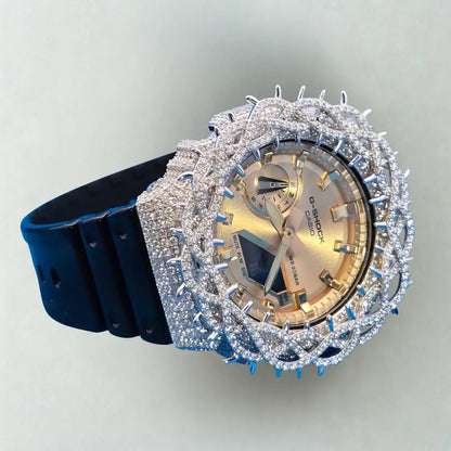 Montre CasiOak Custom Moissanite 925 Silver IcedOut Thorn Black Gold - Luxury Mod GA2100 – mod G-Shock GA-2100, vue 4