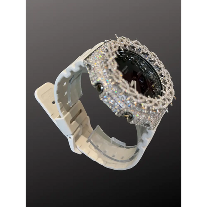 Montre CasiOak Custom Moissanite 925 Silver IcedOut Thorn Bezel - Luxury Mod GA2100 – mod G-Shock GA-2100, vue 2